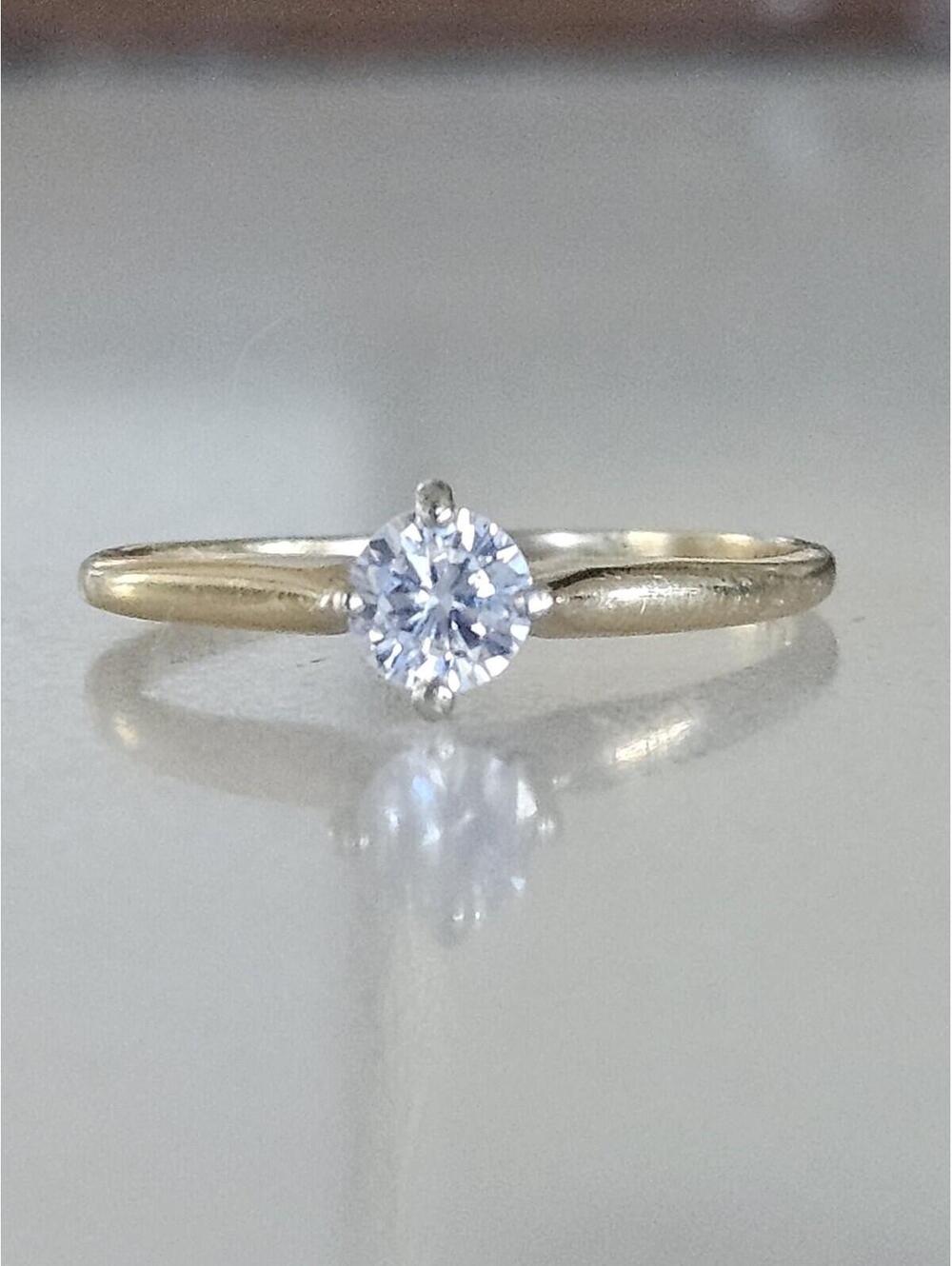 .35ct Round Cut Natural Diamond Solitare Engagement Ring 14k Yellow White Gold